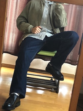 「RAGEBLUE（レイジブルー）のアイテム（MA-1）」を使った、こじこじさん（メンズ・174cm）の春コーディネート