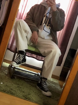 「RAGEBLUE（レイジブルー）のアイテム（MA-1）」を使った、こじこじさん（メンズ・174cm）の冬コーディネート
