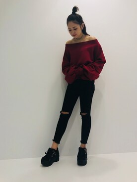 「FIG&VIPER（フィグアンドバイパー）のアイテム（スニーカー）」を使った、FIG&VIPER_YUさん（レディース・163cm）の秋コーディネート