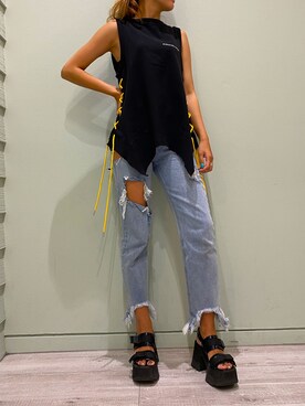「FIG&VIPER（フィグアンドバイパー）のアイテム（タンクトップ）」を使った、FIG&VIPER_YUさん（レディース・163cm）の夏コーディネート