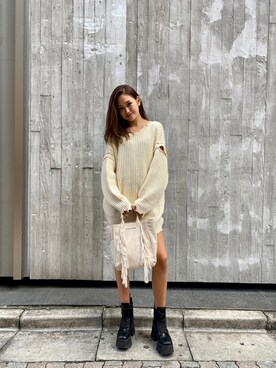 「FIG&VIPER（フィグアンドバイパー）のアイテム（ニット/セーター）」を使った、FIG&VIPER_YUさん（レディース・163cm）の秋コーディネート