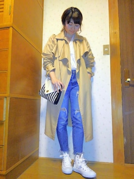 「niko and...（ニコアンド）のオリジナルスクエアメッシュウォッチ（アナログ腕時計）」を使った、y∞shimiiiさん（レディース・162cm）の春コーディネート