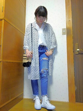 「niko and...（ニコアンド）のオリジナルスクエアメッシュウォッチ（アナログ腕時計）」を使った、y∞shimiiiさん（レディース・162cm）の春コーディネート