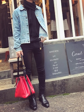 「Saint Laurent」｜「アイテム（デニムジャケット）」を使った、S.Bさん（メンズ・176cm）の秋コーディネート