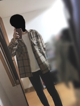 「GU（ジーユー）の（GU）スキニーフィットジーンズ（MEN ⁄ ジーンズ）」を使った、kuu さん（メンズ・177cm）の春コーディネート