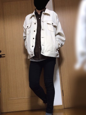 「ステッチ」｜「アイテム（ブルゾン）」を使った、kuu さん（メンズ・177cm）の春コーディネート