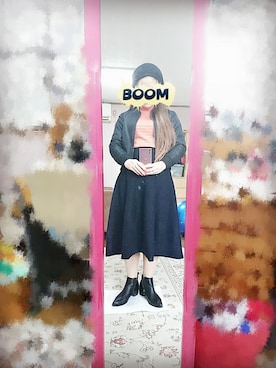 「ANAP（アナップ）のアイテム（ナイロンジャケット）」を使った、マロンさん（レディース・158cm）の冬コーディネート
