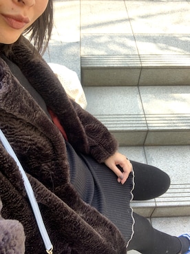 「EXPRESS（エクスプレス）のアイテム（ジャケット/アウター）」を使った、kymyさん（レディース・163cm）の冬コーディネート