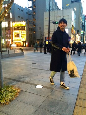 「にゃんこ」｜kanipanさん（メンズ・181cm）の冬コーディネート