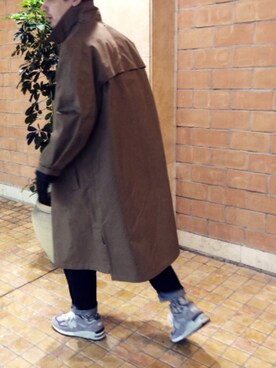 「NEWBALANCE」｜「アイテム（ステンカラーコート）」を使った、kanipanさん（メンズ・181cm）の冬コーディネート