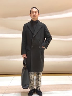 「LAVENHAM（ラベンハム）のアイテム（その他アウター）」を使った、horihoriさん（メンズ・174cm）の冬コーディネート