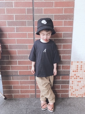 「BeBe（ベベ）のアイテム（帽子）」を使った、A.Iさん（キッズ・110cm）の夏コーディネート