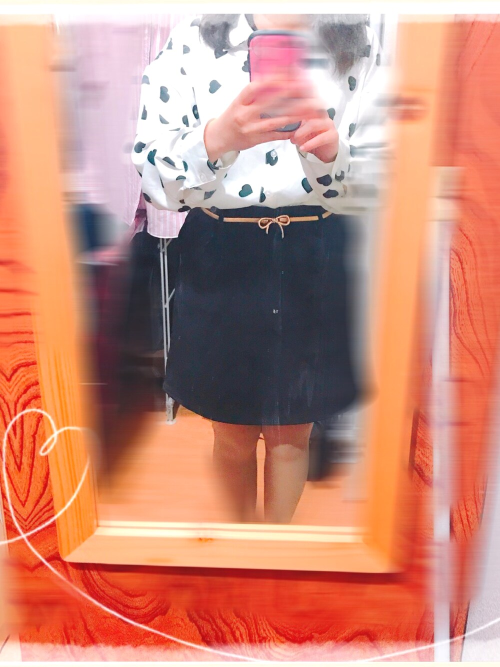 「#初投稿、ワンアナザーナイスクラップ、#ナイスクラップ」｜「one after another NICE CLAUPのリボンベルト付ミニスカート（スカート、ブラック系）」を使った、たえさん（レディース・154cm）の春コーディネートの1枚目の写真