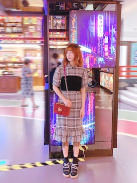 「SINOON（シヌーン）のアイテム」を使った、raki✨さん（レディース・168cm）の夏コーディネート