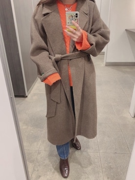 「Levi's」｜「アイテム（チェスターコート）」を使った、sorさん（レディース・155cm）の冬コーディネート