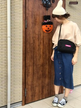 「PLAIN CLOTHING（プレーンクロージング）のアイテム（ニットキャップ/ビーニー）」を使った、ゆ こ ☺︎さん（レディース・169cm）の秋コーディネート