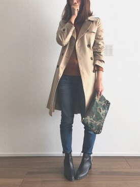 「URBAN RESEARCH ROSSO WOMEN（アーバンリサーチ　ロッソ）のアイテム（トレンチコート）」を使った、midori0326さん（レディース・156cm）の冬コーディネート