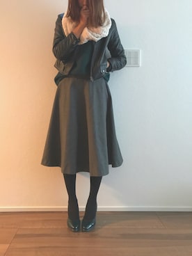 「UNTITLED（アンタイトル）のアイテム（パンプス）」を使った、midori0326さん（レディース・156cm）の冬コーディネート
