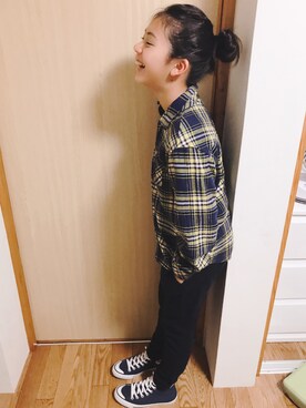 「devirock（デビロック）の【旧モデル】裏毛スウェットサルエルパンツ スウェットパンツ（その他パンツ）」を使った、aiaiさん（キッズ・149cm）の秋コーディネート