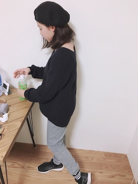 「アイテム（ハンチング/ベレー帽）」を使った、aiaiさん（キッズ・149cm）の秋コーディネート