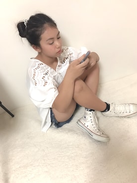 「DEVICE（デバイス）のアイテム」を使った、aiaiさん（キッズ・153cm）の夏コーディネート