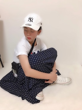 「FILA（フィラ）のアイテム（ショルダーバッグ）」を使った、aiaiさん（キッズ・153cm）の夏コーディネート