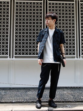 「アイテム（アンクレット）」を使った、SHU KAWASAKIさん（メンズ・170cm）の夏コーディネート