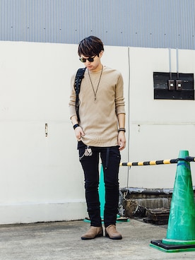 「M･A･R･S（マーズ）のアイテム」を使った、SHU KAWASAKIさん（メンズ・170cm）の夏コーディネート