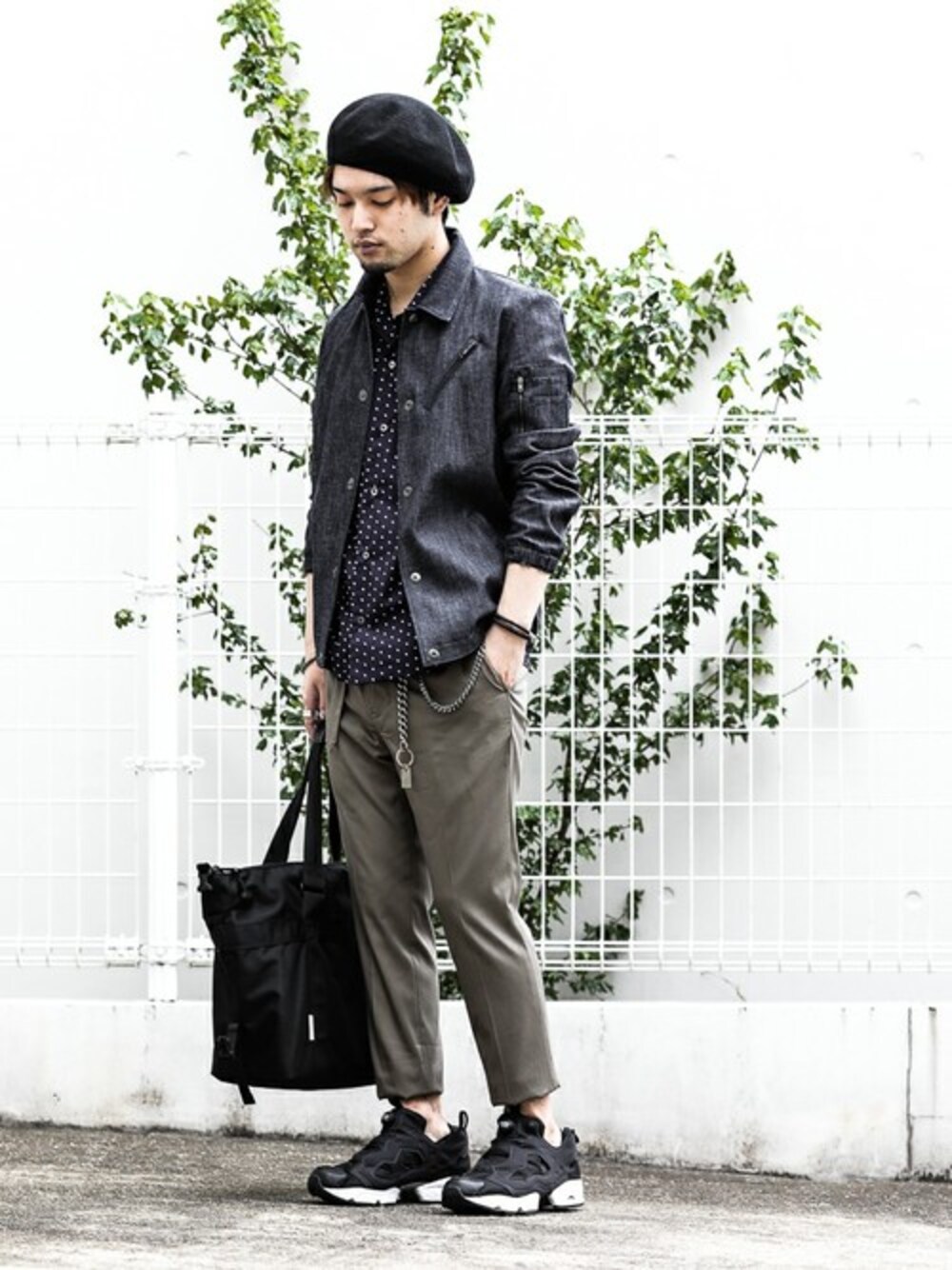 SHU KAWASAKIさんの「CUPRO×COTTON STRETCH TWILL コーチジャケット（LOUNGE LIZARD）」を使ったコーディネート