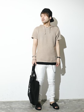 「トートバック」｜「アイテム（財布/小物）」を使った、SHU KAWASAKIさん（メンズ・170cm）の春コーディネート