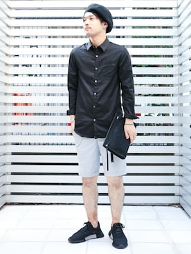 「LOUNGE LIZARD（ラウンジリザード）のアイテム」を使った、SHU KAWASAKIさん（メンズ・170cm）の夏コーディネート