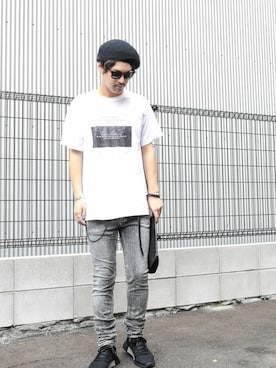 SHU KAWASAKIさんの「STRETCH DENIM×CHEMICAL WASH “SKINNY LEG”」を使ったコーディネート