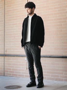 「スタッフセンバツ」｜「アイテム（ブルゾン）」を使った、SHU KAWASAKIさん（メンズ・170cm）の秋コーディネート