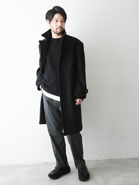「MAIN ATTRACTION（メインアトラクション）のアイテム」を使った、SHU KAWASAKIさん（メンズ・170cm）の冬コーディネート