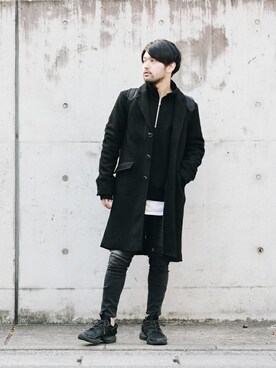 「MAIN ATTRACTION（メインアトラクション）のアイテム」を使った、SHU KAWASAKIさん（メンズ・170cm）の冬コーディネート