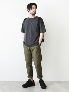 「MAIN ATTRACTION（メインアトラクション）のアイテム」を使った、SHU KAWASAKIさん（メンズ・170cm）の春コーディネート