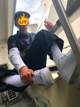 「しまむら（シマムラ）のアイテム（レッグウェア）」を使った、Sさん（メンズ・165cm）の春コーディネート