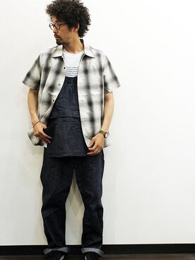 「ink（インク）のアイテム（オールインワン・サロペット）」を使った、twothings&thinkさん（メンズ・168cm）の夏コーディネート