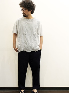 「INFIELDER DESIGN（インフィールダーデザイン）のアイテム（サンダル）」を使った、twothings&thinkさん（メンズ・168cm）の夏コーディネート