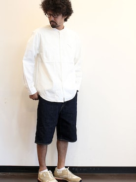 「MANUAL ALPHABET（マニュアル アルファベット）のアイテム（シューズ）」を使った、twothings&thinkさん（メンズ・168cm）の秋コーディネート