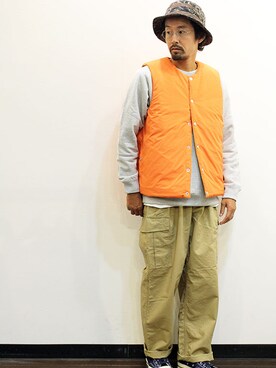 「ink（インク）のアイテム（帽子）」を使った、twothings&thinkさん（メンズ・168cm）の秋コーディネート
