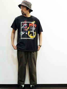 「ink（インク）のアイテム（帽子）」を使った、twothings&thinkさん（メンズ・168cm）の春コーディネート