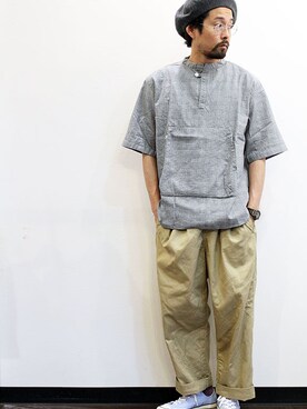 「LOLO（ロロ）のアイテム」を使った、twothings&thinkさん（メンズ・168cm）の春コーディネート