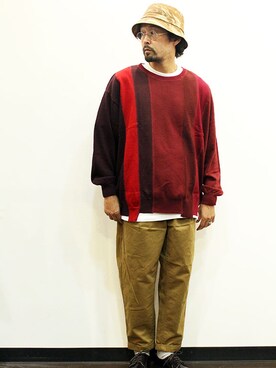 「MANUAL ALPHABET（マニュアル アルファベット）のアイテム（チノパンツ）」を使った、twothings&thinkさん（メンズ・168cm）の秋コーディネート
