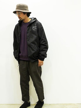 「アンクルパンツ」｜「アイテム（ナイロンジャケット）」を使った、twothings&thinkさん（メンズ・168cm）の秋コーディネート