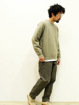 「MANEBU（マネブ）のアイテム（モカシン/デッキシューズ）」を使った、twothings&thinkさん（メンズ・168cm）の秋コーディネート