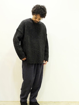 「MANEBU（マネブ）のアイテム（モカシン/デッキシューズ）」を使った、twothings&thinkさん（メンズ・168cm）の冬コーディネート