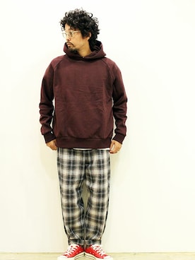 「MANUAL ALPHABET（マニュアル アルファベット）のアイテム（スラックス）」を使った、twothings&thinkさん（メンズ・168cm）の冬コーディネート