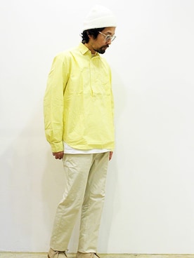 「MANEBU（マネブ）のアイテム（モカシン/デッキシューズ）」を使った、twothings&thinkさん（メンズ・168cm）の春コーディネート