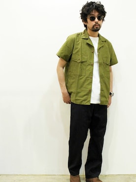 「MANEBU（マネブ）のアイテム（モカシン/デッキシューズ）」を使った、twothings&thinkさん（メンズ・168cm）の春コーディネート